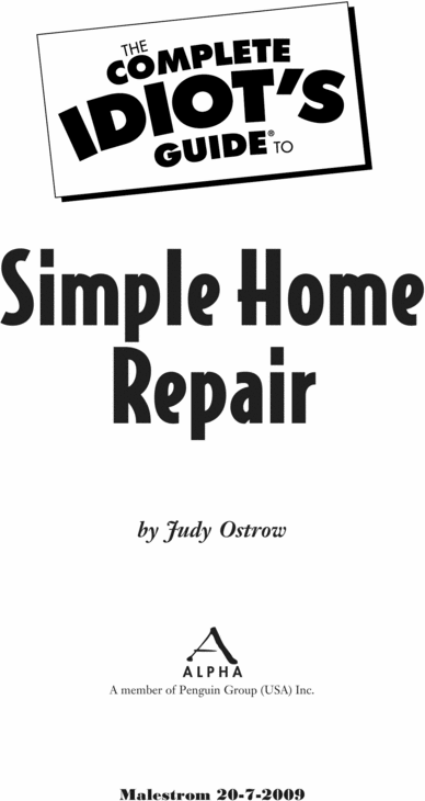Product picture The Complete Idiots Guide to Simple Home Repair
