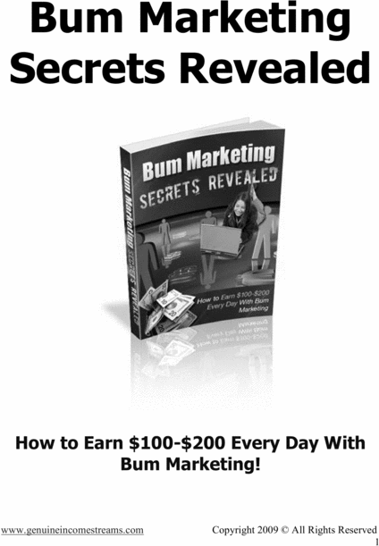 Product picture Bum Marketing Secrets Revealed